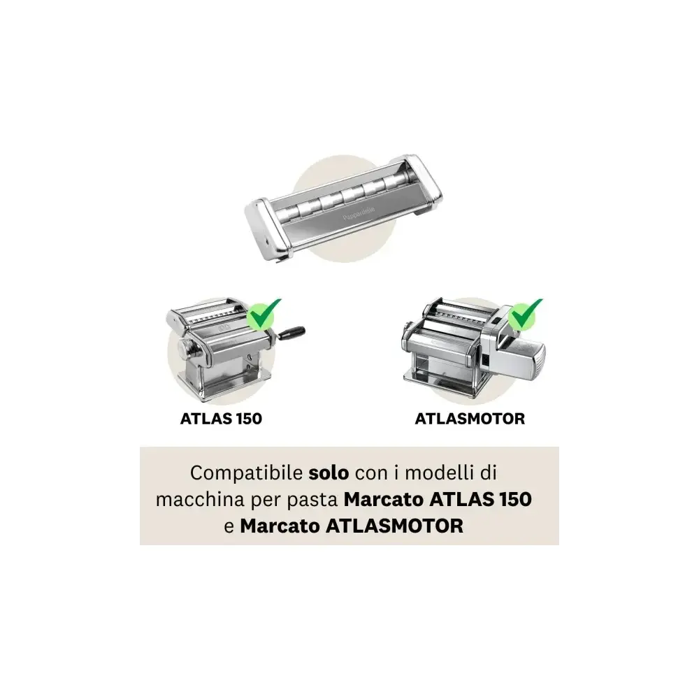 Marcato Accessorio Pappardelle 10 mm - Acciaio Cromato e Alluminio