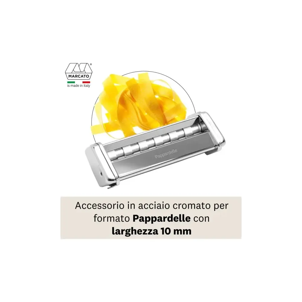 Marcato Accessorio Pappardelle 10 mm - Acciaio Cromato e Alluminio