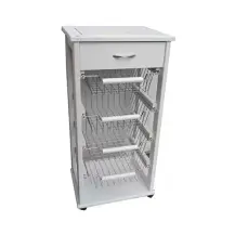 Carrello Salvaspazio Vesuvio Bianco Maslegno 29x39x84 cm