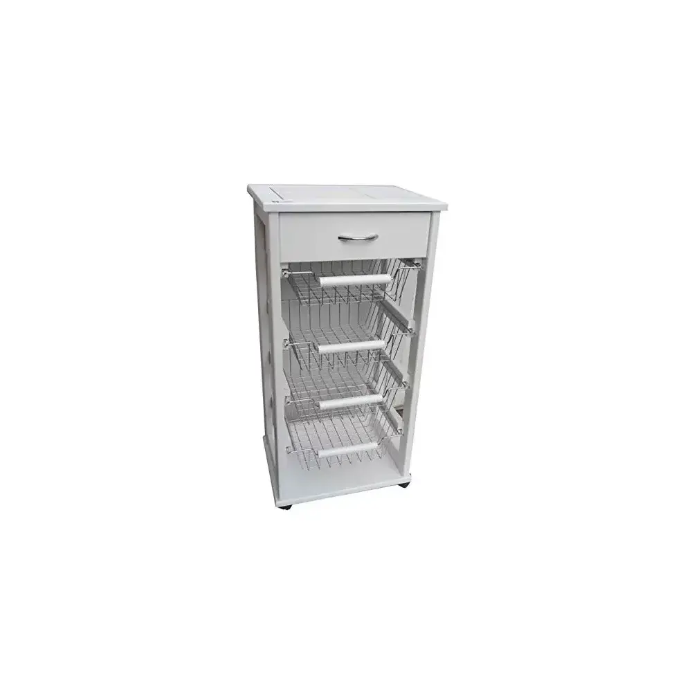 Carrello Salvaspazio Vesuvio Bianco Maslegno 29x39x84 cm