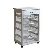 Carrello Portafrutta Vesuvio Maslegno Bianco 49x39x83 cm
