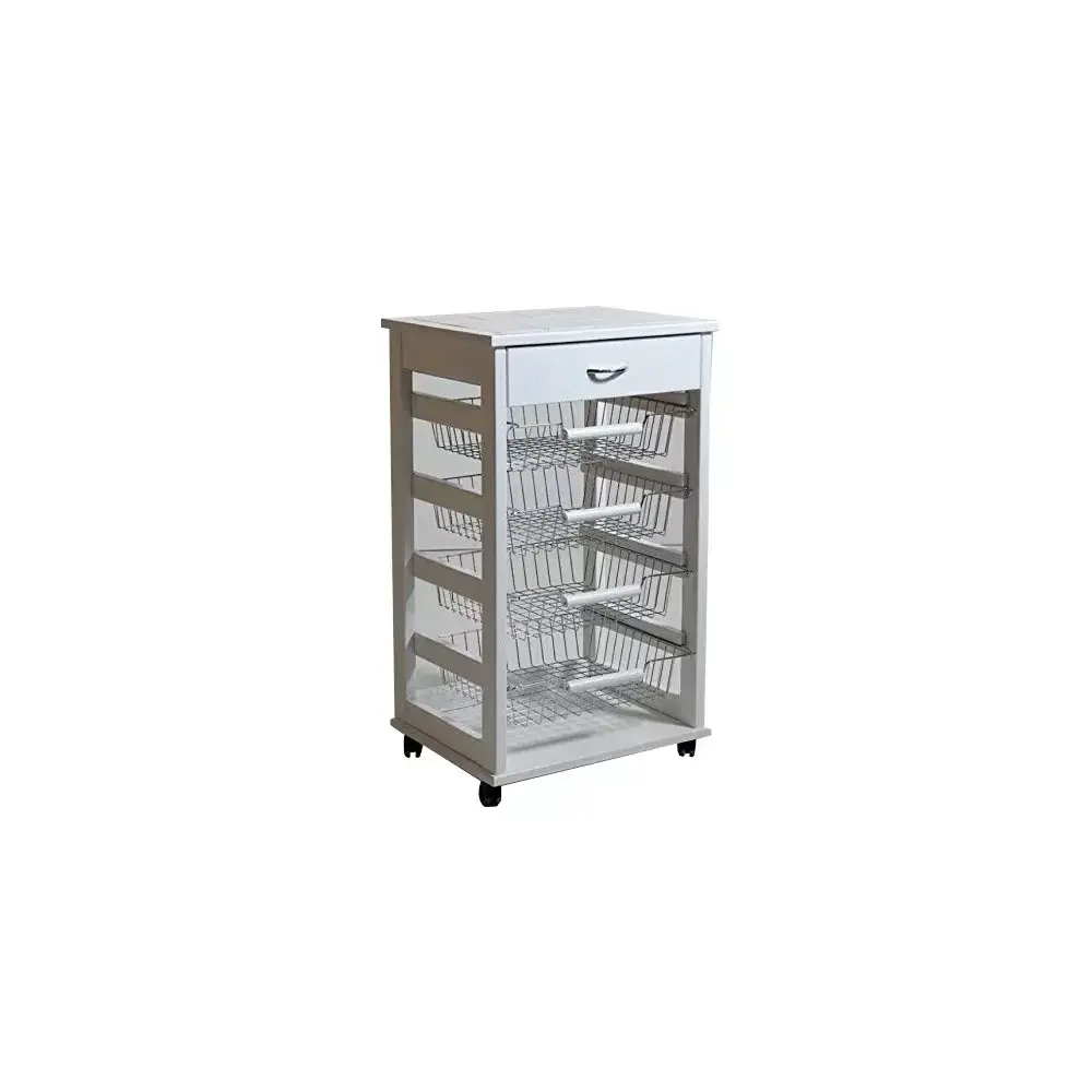 Carrello Portafrutta Vesuvio Maslegno Bianco 49x39x83 cm