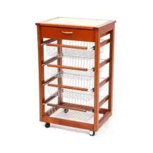 Carrello Vesuvio Portafrutta Naturale con Cassetto MASLEGNO