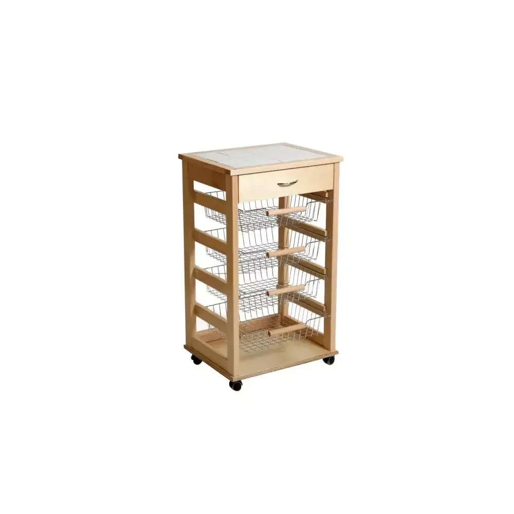 Carrello Vesuvio Portafrutta Naturale con Cassetto MASLEGNO