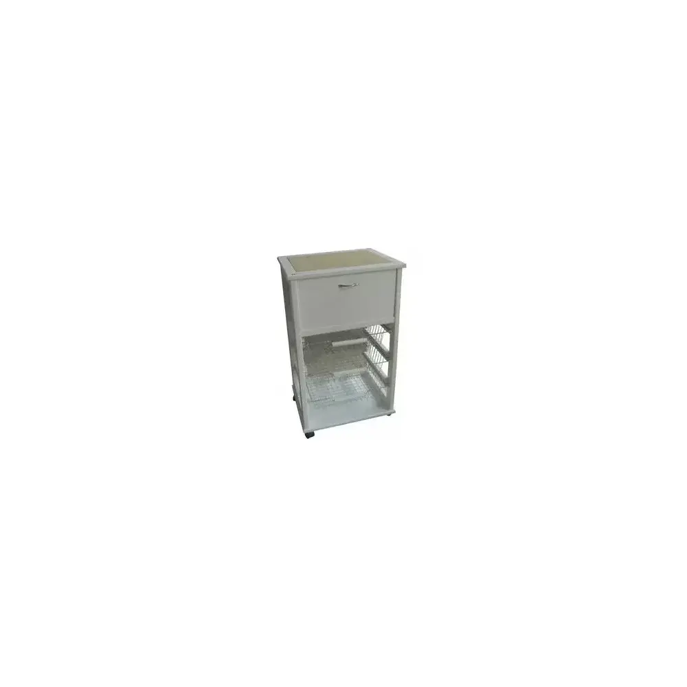Carrello Vesuvio Faggio Bianco con Ruote Piroettanti