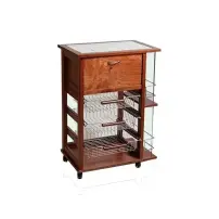 Carrello Vesuvio Portapane e Portabottiglie Ciliegio MASLEGNO