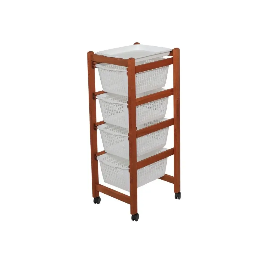 Carrello Portaverdure Jolly Eco in Legno Faggio 37x30x86 Maslegno