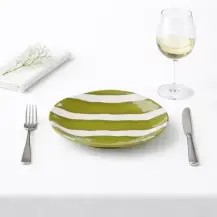 Guzzini Riviera Piatto Dessert Verde Avocado a Righe – Design a Righe