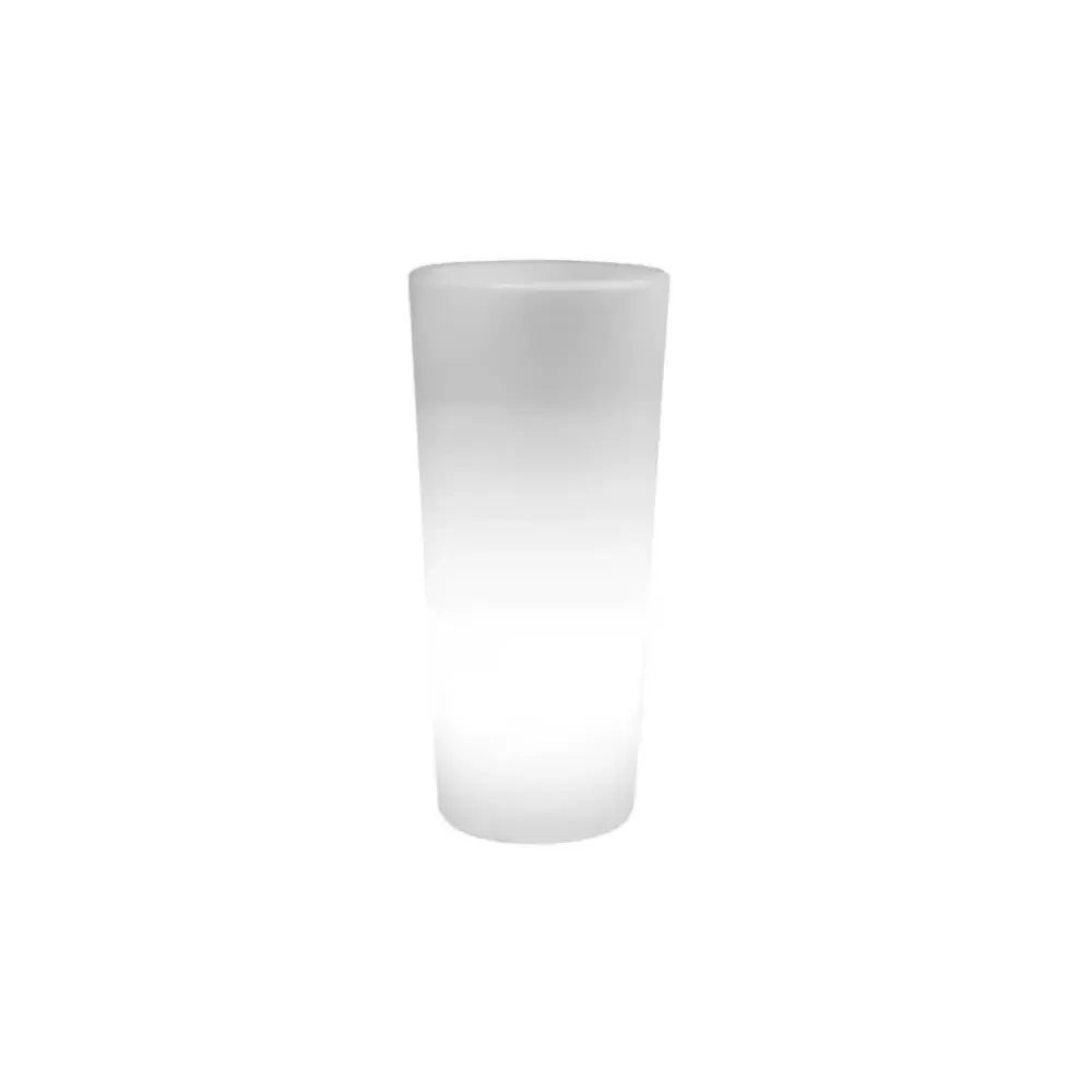 Clou VECA Cachepot rotondo in resina bianca 85 cm con luce integrata