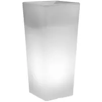 Clou Cachepot Quadrato 85 cm Bianco – Resina resistente con luce