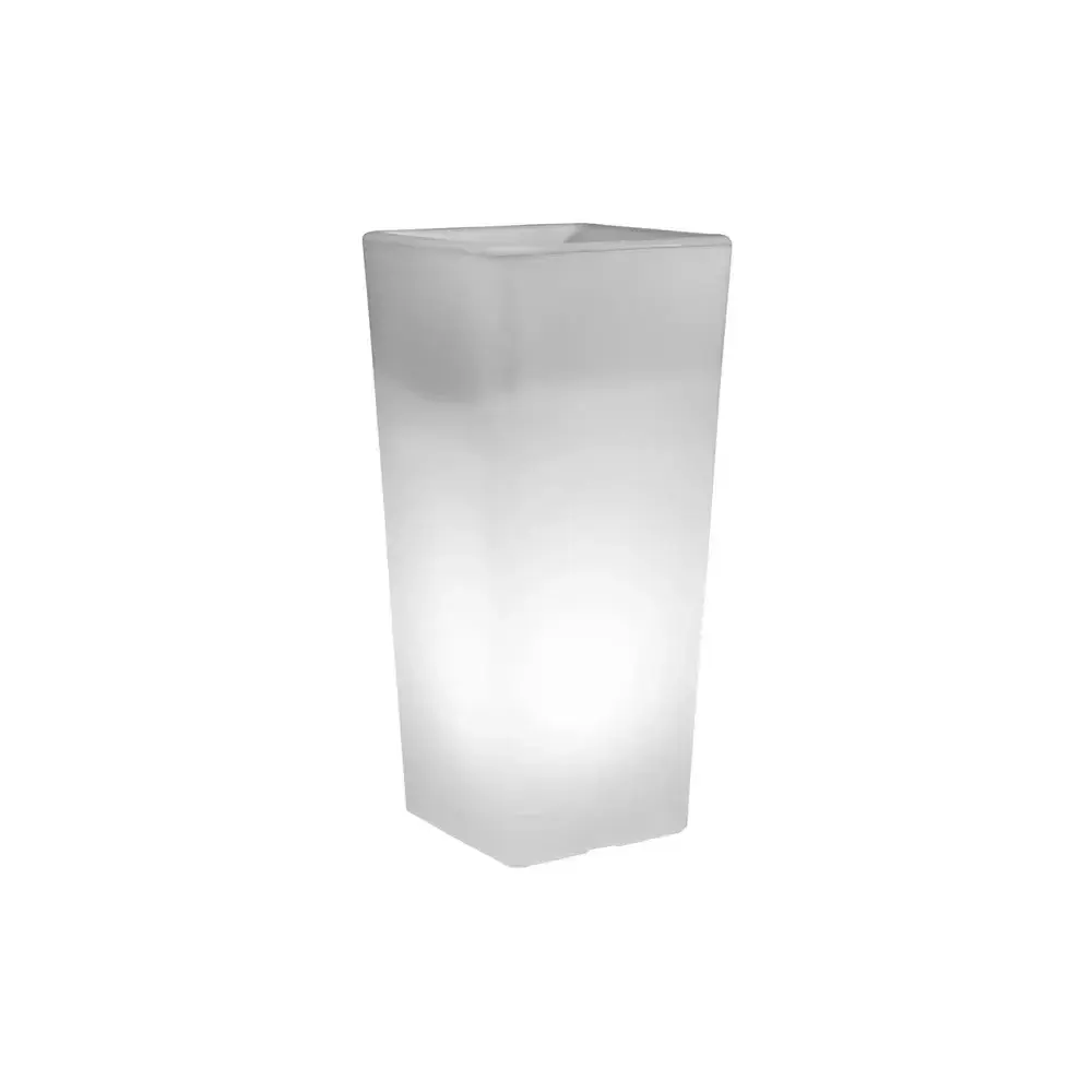 Clou Cachepot Quadrato 85 cm Bianco – Resina resistente con luce