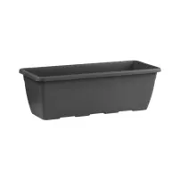 Fioriera Naxos Antracite 40x20 cm Vaso Rettangolare Plastica 8 Litri