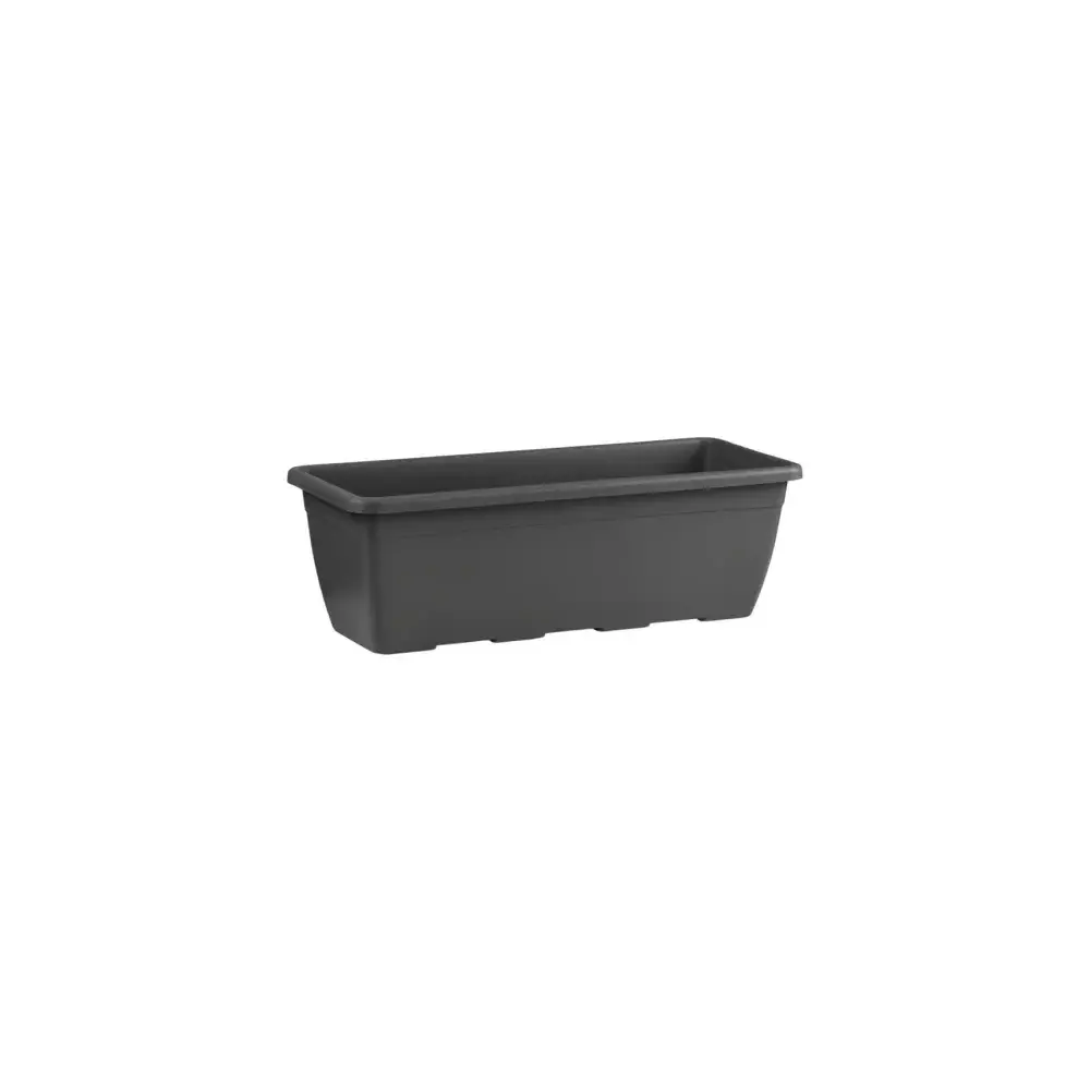 Fioriera Naxos Antracite 40x20 cm Vaso Rettangolare Plastica 8 Litri