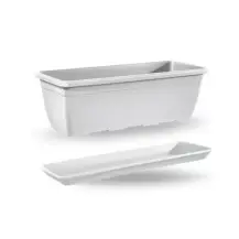 Fioriera Naxos Veca Bianco 40x20 cm 8L con Sottocasetta