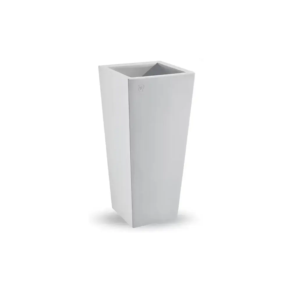 Veca Genesis Cache-Pot Quadrato H100 Vaso Bianco Polipropilene