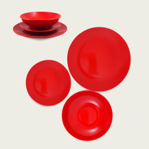 Piatti Rossi in Porcellana – Set da 6 pezzi