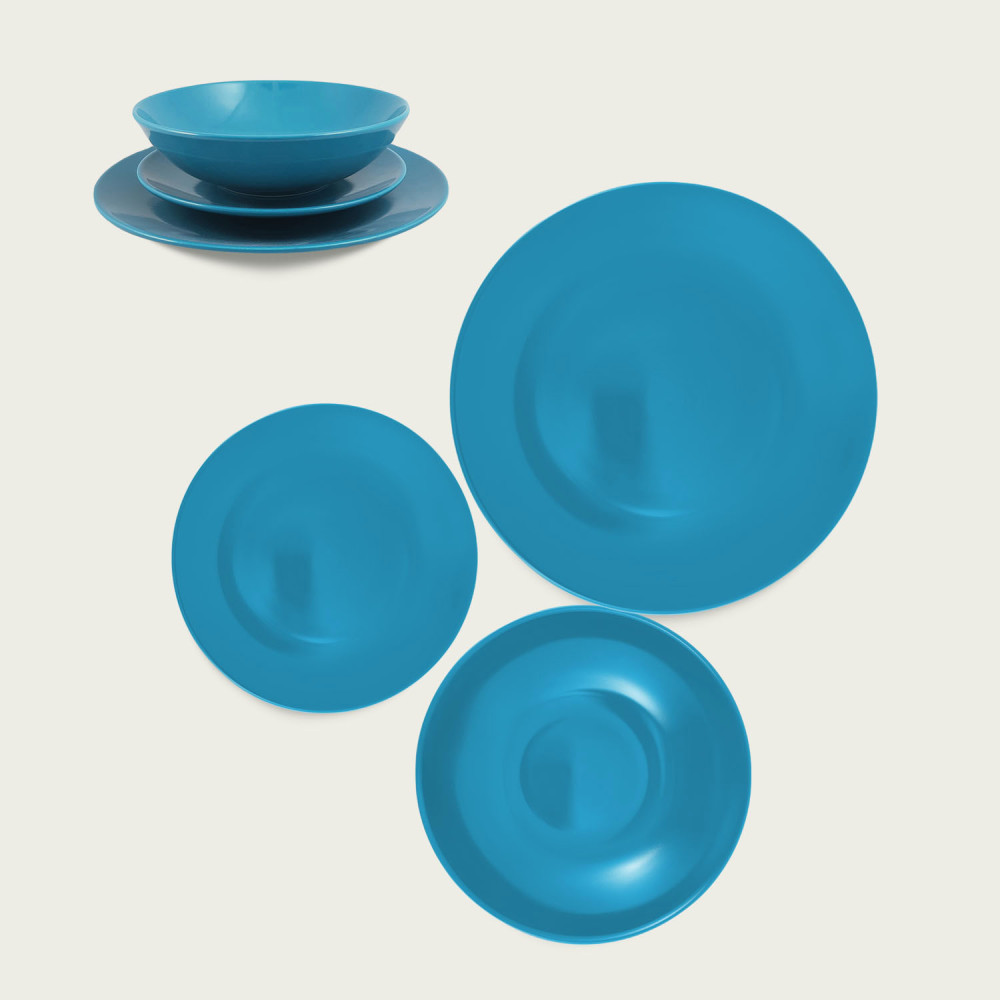 Piatti Colorati Celeste in Porcellana – Set da 6 pezzi