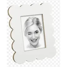 Portafoto 13x18 in Legno Laccato Bianco con Bordo Oro Mascagni