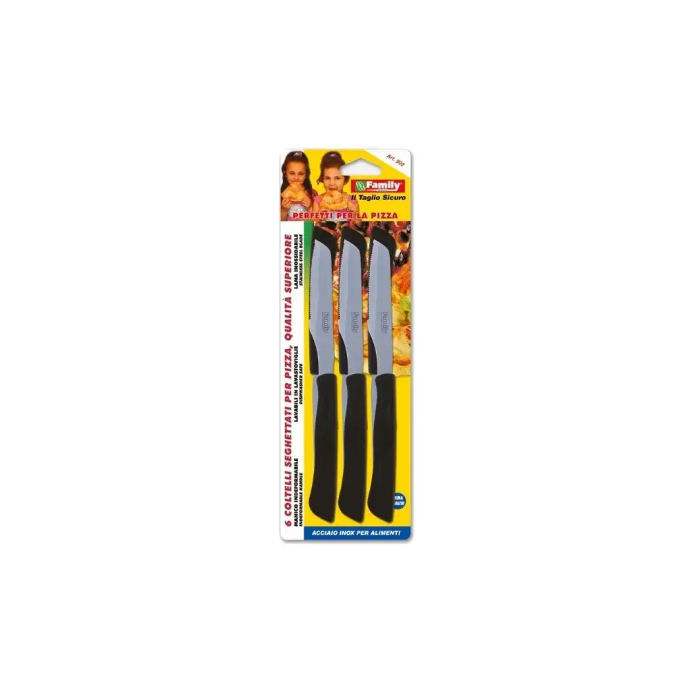 Confezione 6 Coltelli Pizza 902 Lama Inox – Set 6 pezzi in inox Paolucci