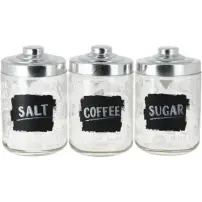 Barattoli Lavagna Set 3 pz - Set da 3 contenitori in stile lavagna Cervè