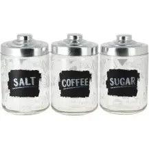 Barattoli Lavagna Set 3 pz - Set da 3 contenitori in stile lavagna Cerv&egrave;