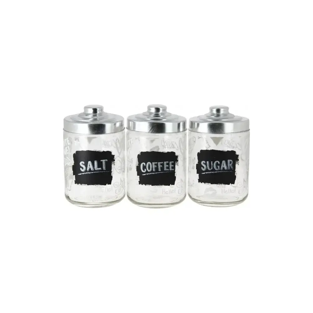 Barattoli Lavagna Set 3 pz - Set da 3 contenitori in stile lavagna Cervè