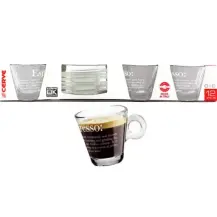 Confezione 6 Tazze Caffe Nadia con Piattino 80cc Dec Dictionary Cervè