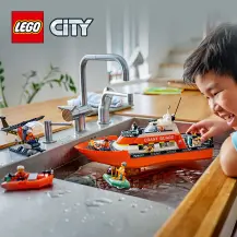 LEGO City 60504 Motoscafo di Soccorso ed Elicottero della Guardia Costiera