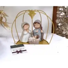 Natività 3 Pezzi con Capanna Arco Dorato Creare Italia