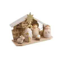 Natività Emmaus con Capanna e Luce LED Bizzotto
