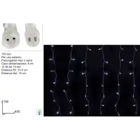Tenda Luminosa Flash 130 LED 4x1,5 m Bianco Freddo Due Esse