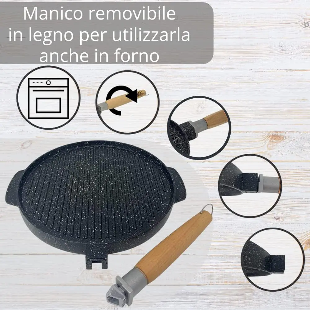 Bistecchiera Doppia Grill rotonda 32 cm Generoso