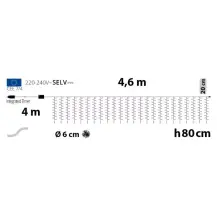Tenda StarFall Light 1152 LED 460x80 cm Bianco Caldo Lotti