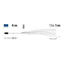 Cascata di Luci 300 MicroLED H100 cm Bianco Caldo Lotti
