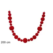 Ghirlanda di Sfere Velluto Rosso 200 cm Due Esse