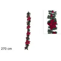Ghirlanda Fiori e Bacche Bordeaux 270 cm Due Esse