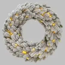 Corona Natalizia Innevata 60 cm 80 LED con Timer Lotti