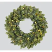Corona Abete Alpino 40 cm con 50 LED e Timer Lotti