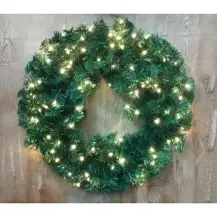 Corona di Natale Verde 60 cm con 100 LED Mercury