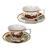 Set 2 Tazze da Tè con Piattino Christmas Brandani