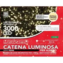Catena Luminosa 3000 LED Bianco Caldo 60 m Mercury