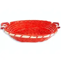 Cesto in Vimini Lusso Rosso 65x45x15 cm New Arcobaleno