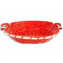 Cesto in Vimini Lusso Rosso 65x45x15 cm New Arcobaleno