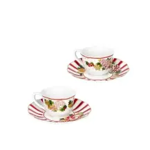 Set 2 Tazzine da Caffè con Piattino Le Chicche Porcellana Brandani