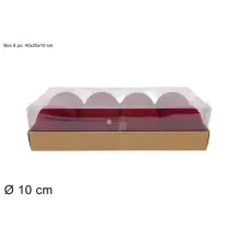 8 Sfere di Natale 10 cm Velluto Bordeaux Due Esse