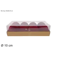 8 Sfere di Natale 10 cm Velluto Bordeaux Due Esse