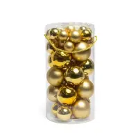 50 Sfere di Natale Oro in Plastica Mercury