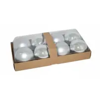 8 Sfere di Natale 10 cm Argento Lucide e Opache Due Esse