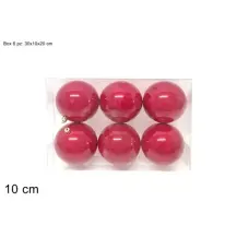 6 Sfere di Natale Rosse Perlate 10 cm Due Esse
