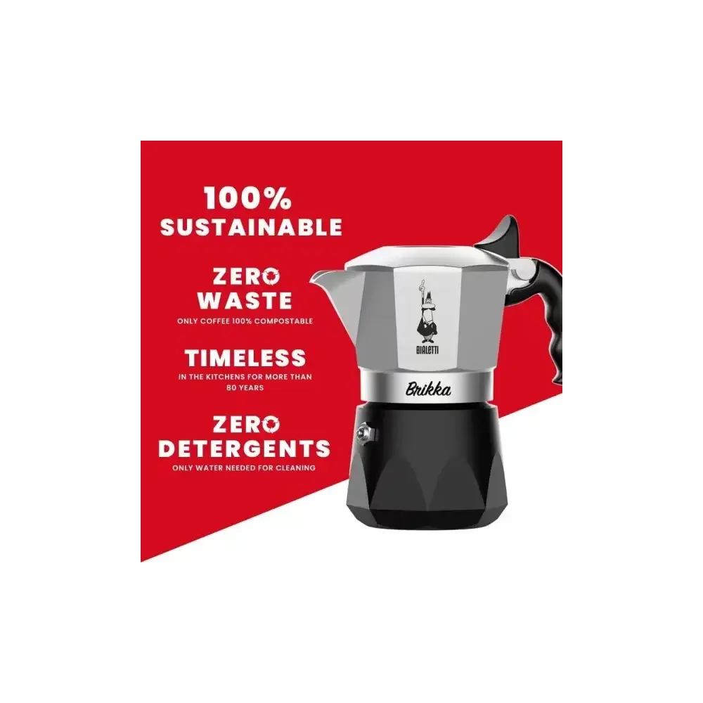 New Brikka 2 Tazze Caffettiera Caffè Cremoso Bialetti
